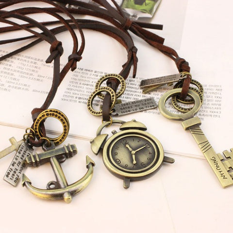Leather Long Chain Necklaces
