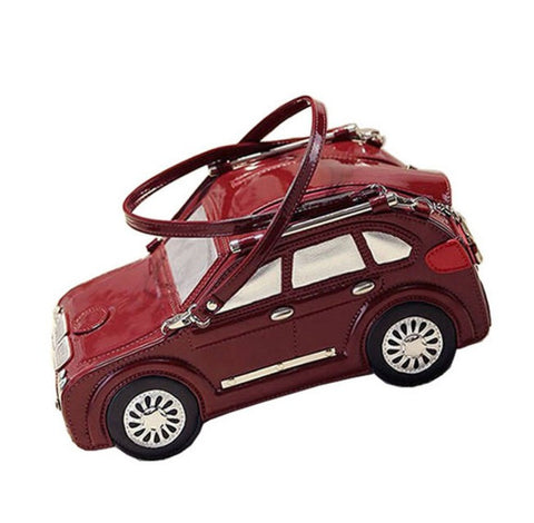 Leather Beetle Car Shape Handbag